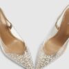 Beige Perspex Pointed Court Heels
