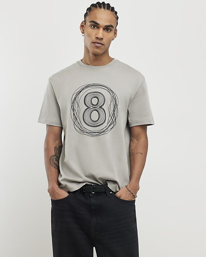 Beige Regular Fit 8 T-Shirt