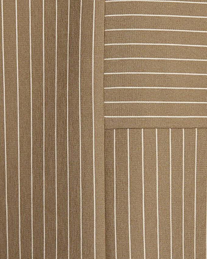 Beige Regular Fit Stripe T-Shirt