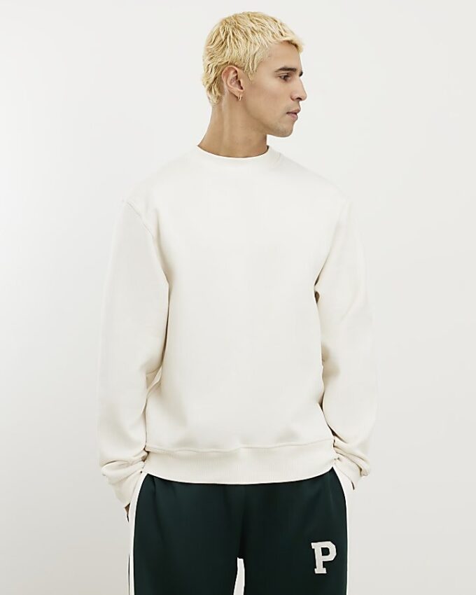 Beige Regular Fit Sweatshirt