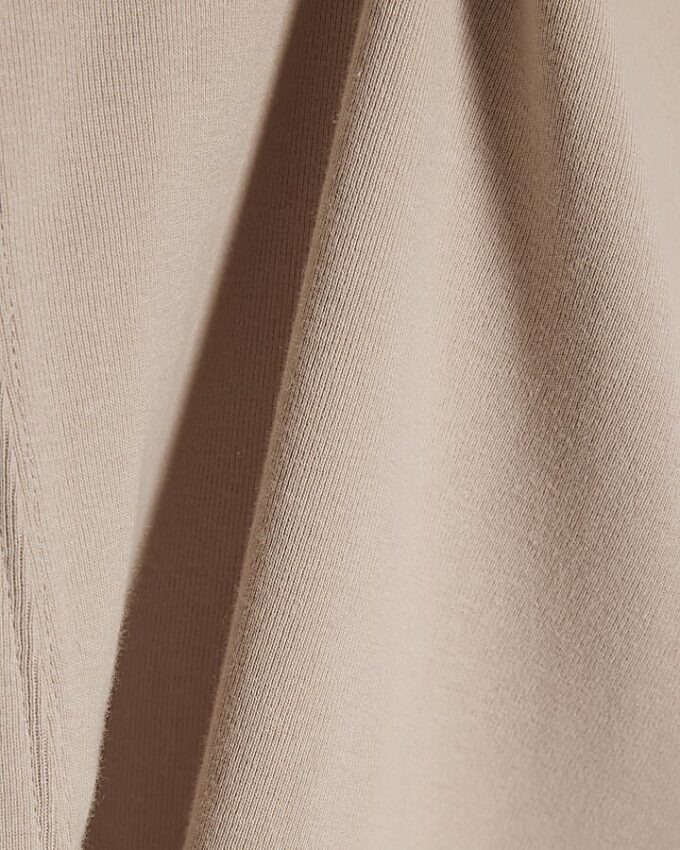 Beige Short Sleeve Fitted Top