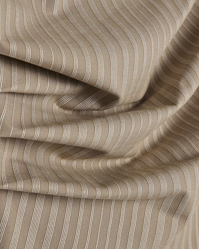 Beige Sleeveless Striped Drape Top