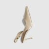 Beige Sliced Perspex Slingback Court Heels