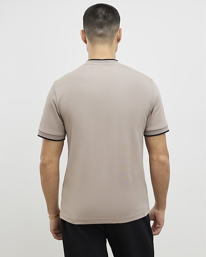 Beige Slim Fit MCMXII Badge T-Shirt