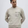 Beige Slim Fit Nylon Sweatshirt