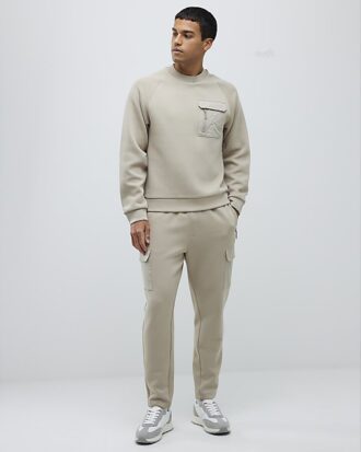Beige Slim Fit Nylon Sweatshirt