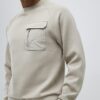 Beige Slim Fit Nylon Sweatshirt