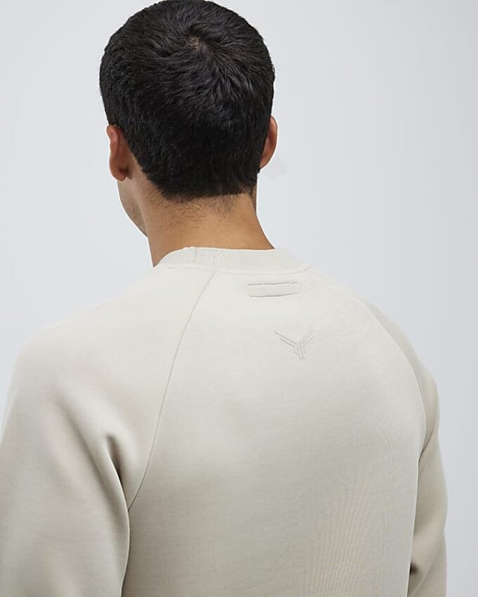 Beige Slim Fit Nylon Sweatshirt