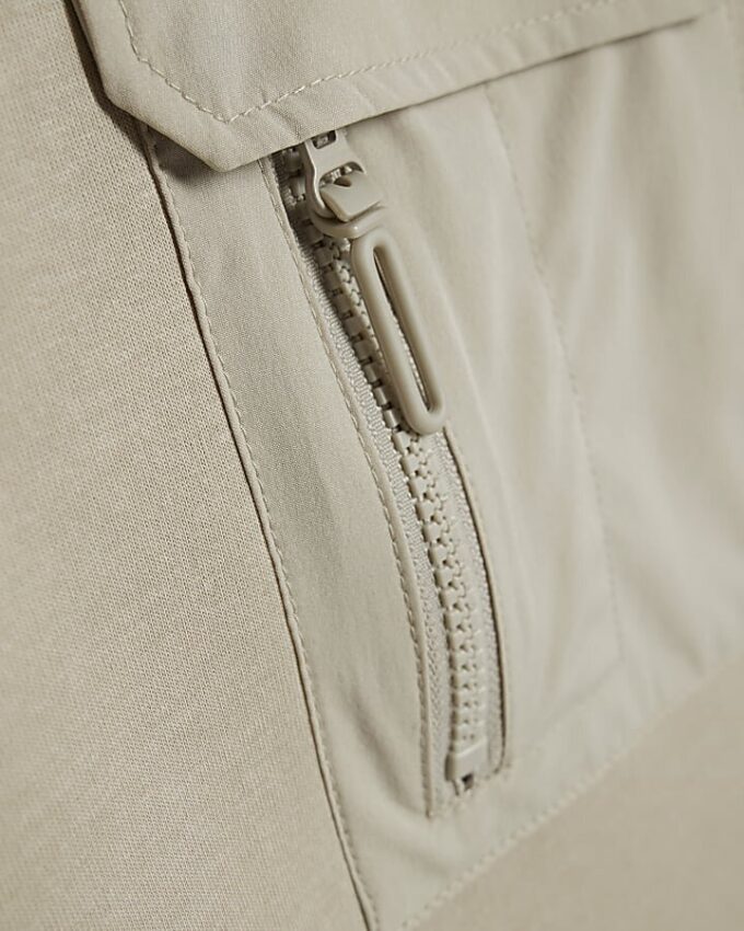 Beige Slim Fit Nylon Sweatshirt