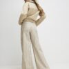 Beige Stripe Wide Leg Jeans