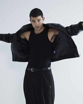 Black 2 pack Muscle Fit Ribbed Vest