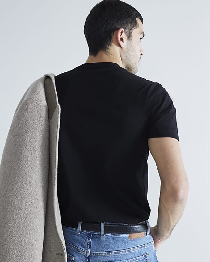 Black 3 Pack Short Sleeve Slim Fit T-Shirt