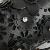 Black 3D Floral Laser Cut Bucket Bag