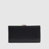 Black 3D Floral Laser Cut Clip Top Purse