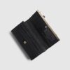 Black 3D Floral Laser Cut Clip Top Purse