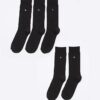 Black 5 Pack Metallic Embroidered RI Socks