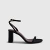 Black Barely There Heeled Sandals