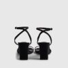 Black Barely There Heeled Sandals