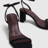 Black Barely There Heeled Sandals