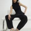 Black Barrel Leg Trousers