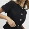 Black Boucle Hybrid Mini Dress