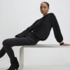 Black Bubble Hem Blouse