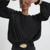 Black Bubble Hem Blouse