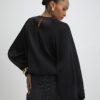 Black Bubble Hem Blouse