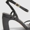 Black Caged Heeled Sandals