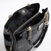 Black Chain Handle Embossed Tote Bag