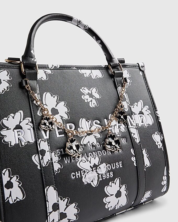 Black Daisy Chain Tote Bag