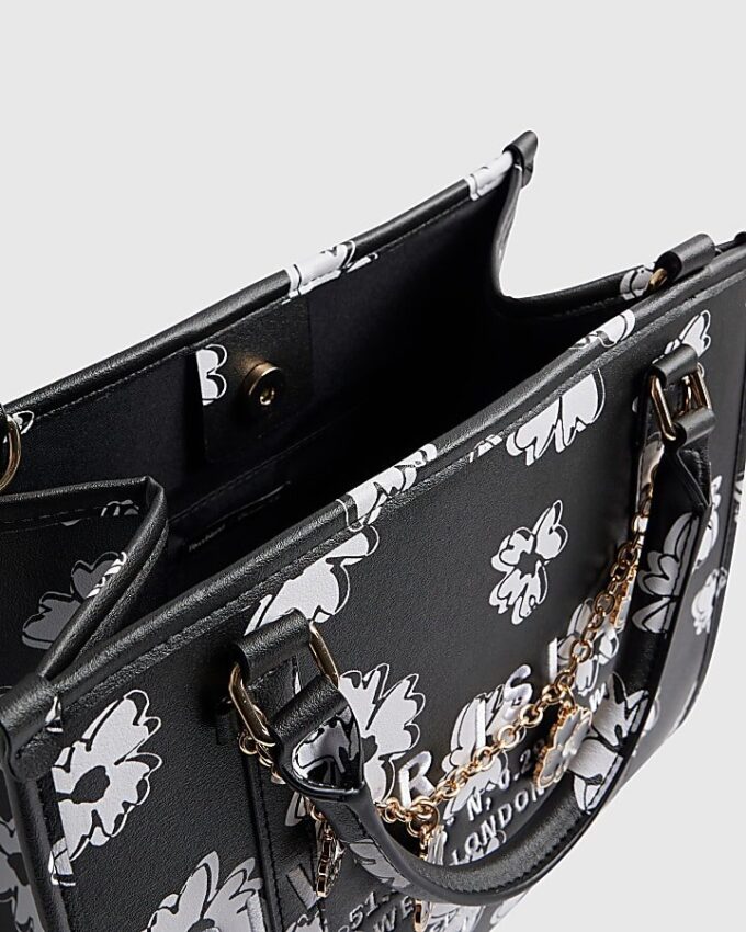Black Daisy Chain Tote Bag