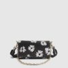 Black Daisy Print Cross Body Bag