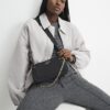 Black Double Compartment Cross Body Bag