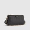 Black Double Compartment Cross Body Bag