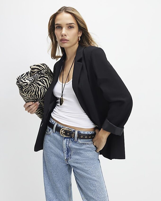Black Edge To Edge Blazer