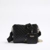 Black Embossed Chain Cross Body Bag