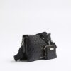 Black Embossed Chain Cross Body Bag
