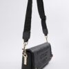 Black Embossed Cherry Charm Cross Body Bag