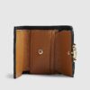 Black Embossed Flap Front Foldout Purse