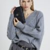 Black Embossed Monogram Cross Body Bag