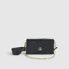 Black Embossed Monogram Cross Body Bag
