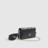 Black Embossed Monogram Cross Body Bag