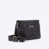 Black embossed monogram cross body bag