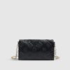 Black Embossed Monogram Cross Body Bag