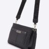 Black embossed monogram cross body bag