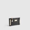 Black Embossed Monogram Print Mini Purse