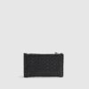 Black Embossed Monogram Print Mini Purse