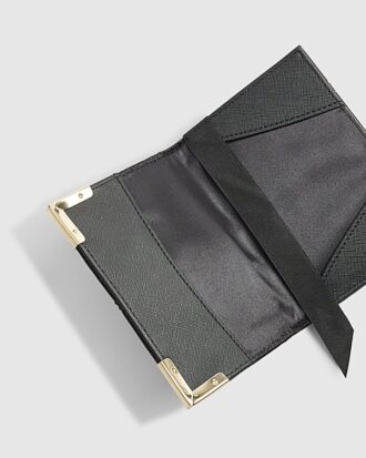 Black Embossed Monogram Print Passport Cover