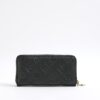 Black Embossed Monogram Zip Around Purse